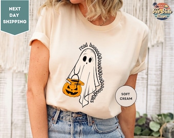 Ghost Reading Shirts, Fall Teacher Shirts, Halloween Teacher Shirts, Ghost Book shirt, Teacher T-Shirts, Fall Teacher