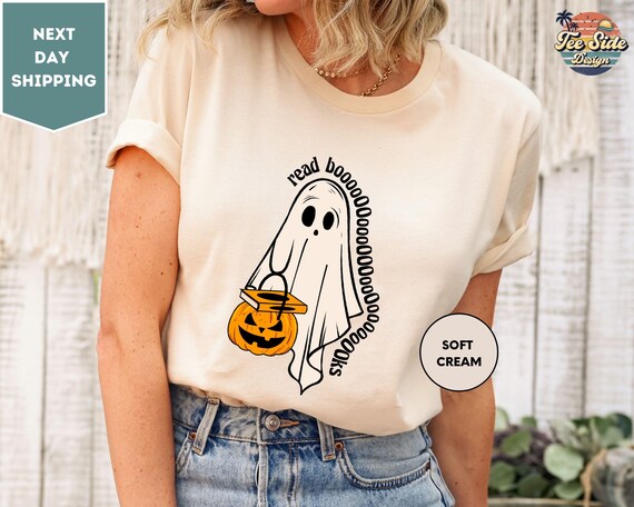 Ghost Reading Shirts, Fall Teacher Shirts, Halloween Teacher Shirts, Ghost Book shirt, Teacher T-Shirts, Fall Teacher