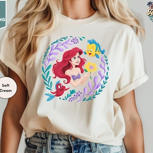 Vintage shirt Ariel Princess Flounder and Sebastian The Little Mermaid, Disney Ariel Atlantica T-shirt, familie-uitstapje Magic Kingdom