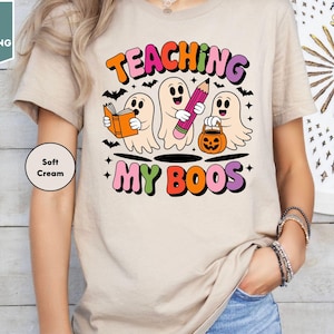 Halloween Teacher Shirt, Halloween Shirt, Teaching My Boos, Teacher Halloween, Teacher Shirts, Kindergarten Teacher