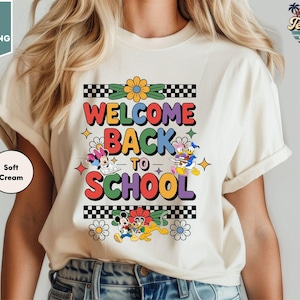 Camiseta de bienvenida de Disney, camiseta del primer día de clases, camiseta escolar de Disney Mickey Minnie, camiseta de bienvenida a la escuela