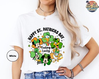 Mickey & Friends Happy St. Patrick's Day Disney Shirt, Disney Patricks Day Feeling Lucky Shirts, WDW Disneyland Shirt, Feeling Lucky Tee