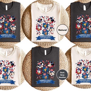Camiseta de Mickey y sus amigos del 4 de julio de 2026, camiseta del Día de la Independencia de Disney, camiseta familiar de Disneyland, camiseta de Walt Disney World imagen 1