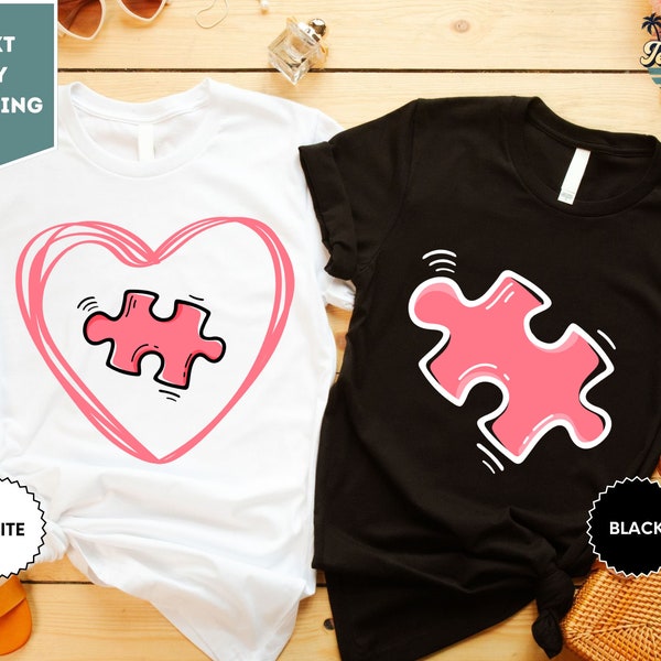 Mommy and Me Matching T-Shirt and Bodysuit Set, Mother Daughter Matching, Heart Missing Piece, New Mom Child Matching