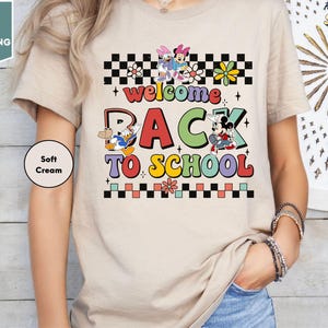 Camiseta de bienvenida de Disney para el regreso a clases, camiseta del primer día de clases, camiseta de bienvenida a la escuela, camiseta escolar de Disney Mickey y Minnie