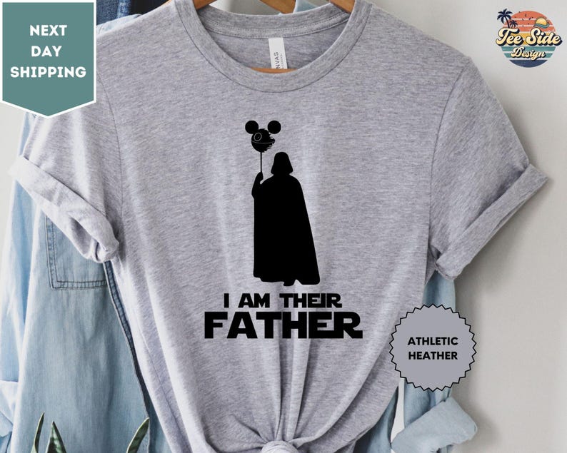 T-shirt « Je suis leur père », T-shirt Dark Vador, T-shirt fête des pères, T-shirt cadeau pour papa, T-shirt cadeau Disney, T-shirt papa fan de Star Wars image 1