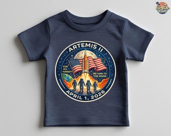 Artemis II Mission Shirt, Return to the Moon 2026 Tee, Retro Astronaut Graphic T-Shirt, Astronomy Lover Gift