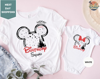 Custom Birthday Squad Shirt, Name Birthday Shirt, Personalized Disneyworld Family Shirts, Family Matching
