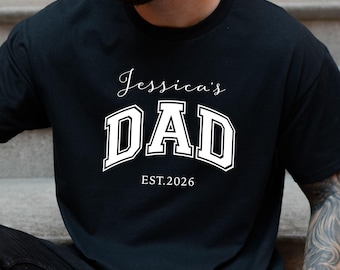 Personalized Dad Shirt With Kid Name, Dad Tshirt, Gift for Dad, Dad with Kid Name, Father's Day, Christmas Gift for Dad