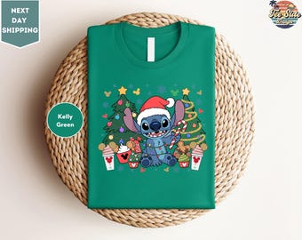 Retro Stitch Christmas Shirt, Stitch Christmas Shirt, Disney Gingerbread Shirt, Disney Christmas Shirt, Disney Holidays