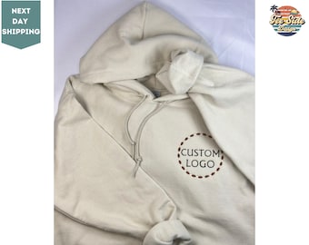 Personalized Business Logo Embroidery Hoodie, Your Logo Embroidered Sweatshirt, Customized Company Logo Outfit, Custom Team Logo