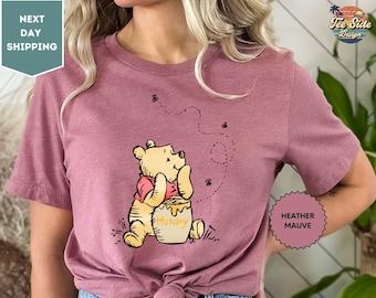 Camiseta vintage de Winnie the Pooh, camiseta minimalista de Winnie the Pooh, camiseta de viaje a Disney, camiseta familiar de Disney a juego