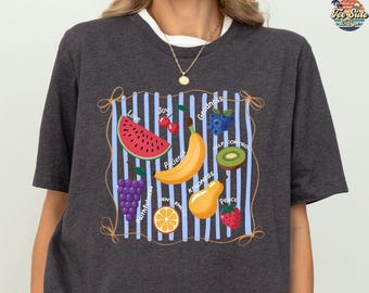 Fruit of the Spirit Shirt, Cute Fruit Shirt, Aesthetic Coquette Fruit Shirt, Summer Christian Vacation Tee, Bible Verse Shirt