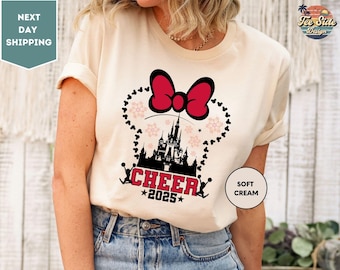 Cheer 2025 Minnie Bow Shirt, Magic Kingdom Walt Disney World Shirt, Family Matching Shirt, Disneyland Family Vacation