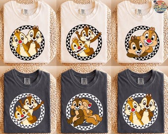 Retro Chip and Dale Shirt, Retro Disney Trip Shirt, Checkered Chip and Dale Shirt, Disney Family Vacation, Disney Kids Shirt