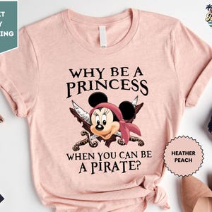 ¿Por qué ser princesa si puedes ser pirata? Camiseta de Minnie, camiseta pirata, camiseta familiar pirata, camiseta de crucero Disney, camiseta pirata Disney