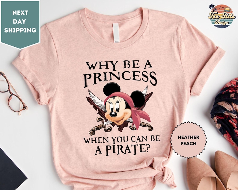 Why Be a Princess When You Can Be a Pirate Minnie Shirt, Pirate Themed Tee, Pirates Family Shirt, Disney Cruise Shirt, Disney Pirate Shirt zdjęcie 1