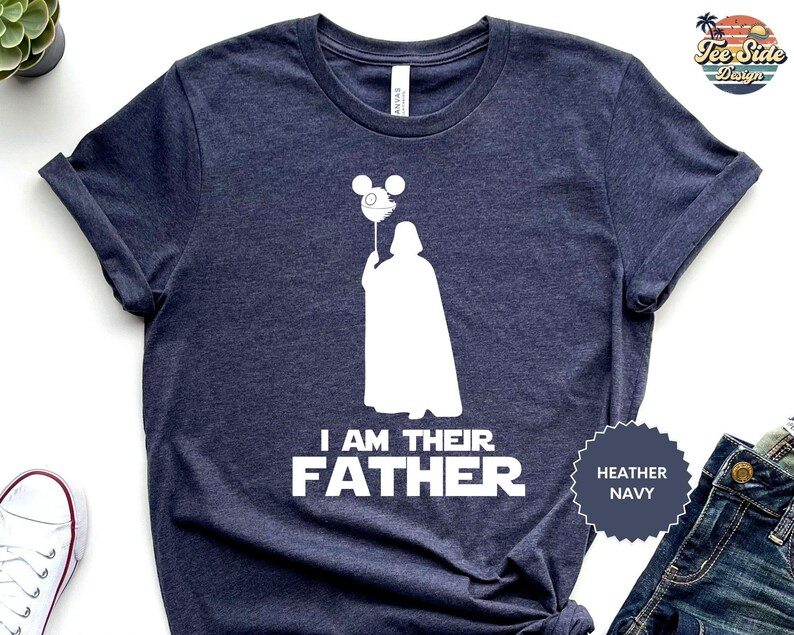 T-shirt « Je suis leur père », T-shirt Dark Vador, T-shirt fête des pères, T-shirt cadeau pour papa, T-shirt cadeau Disney, T-shirt papa fan de Star Wars image 2