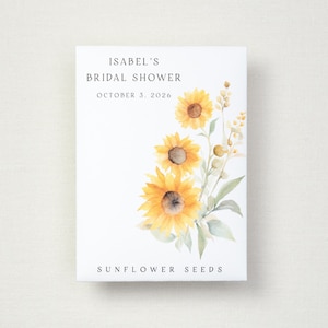 Bridal Shower Sunflower Seed Packet With Seeds Included, Sunflower Shower, Custom Seed Packets, Sunflower Seed Favors
