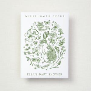 Personalized Wildflower Seed Packet Baby Shower Favor | Rabbit Shower Keepsake