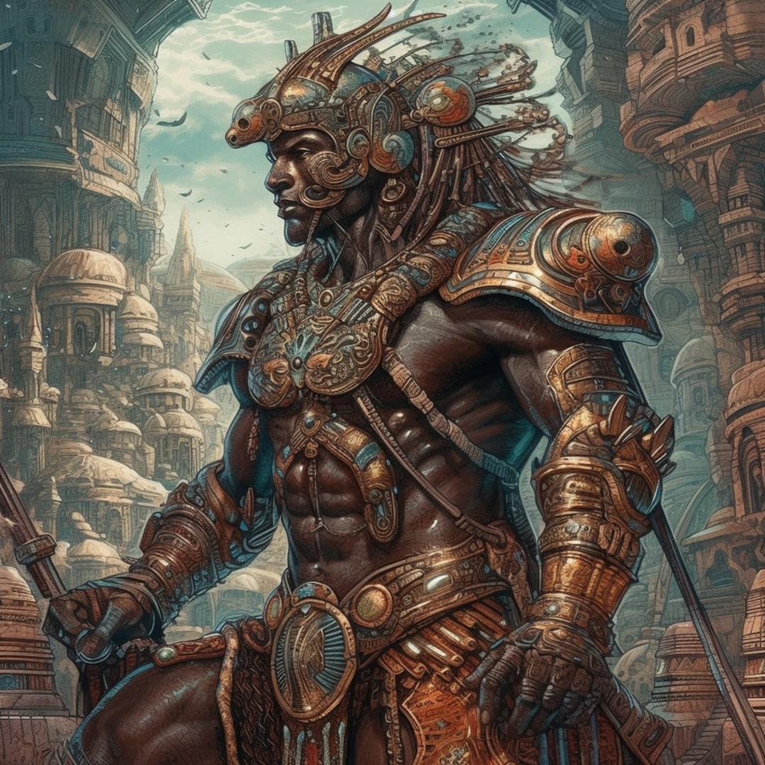 Ancient African Warrior Digital Art High Resolution Etsy Il 1080xN.4796100332 Brft