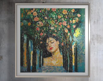 雨のロマンス - レオニード・アフレモフ作、キャンバスに描かれた雨の