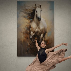 Beautiful White Horse Wall Art | High Detail Digital Print | Powerful & Emotive Portraiture | Gallery Quality | Ready to Hang