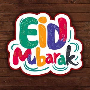 Eid Mubarak: Exklusiver 'Eid Mubarak' Sticker – digital & hochwertig druckbar!