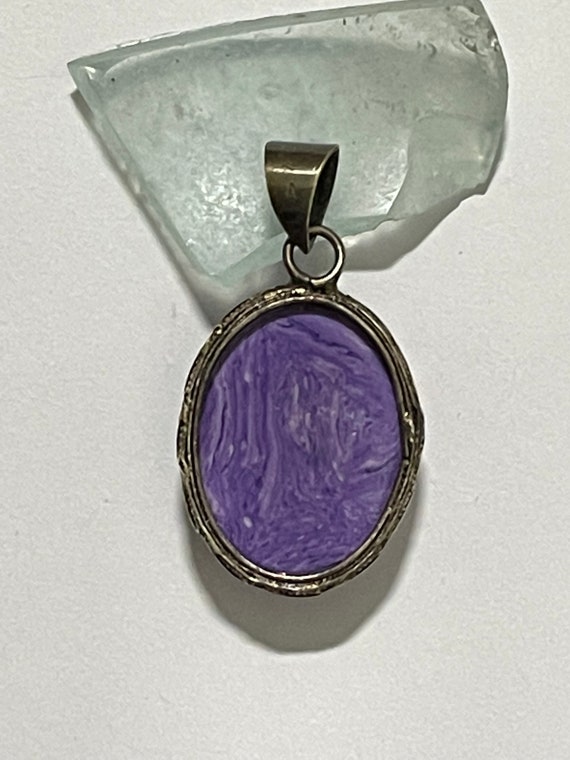 Southwest charoite 11gr pendant. Vintage, handmade - image 5