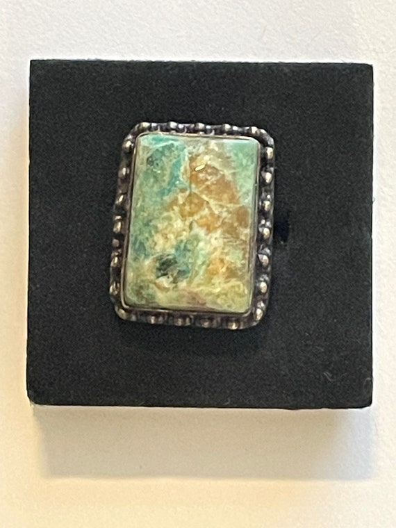 Lovely, molted Dry Creek turquoise ring, size 6.5