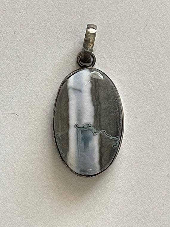 Beautiful grey/white opal pendant