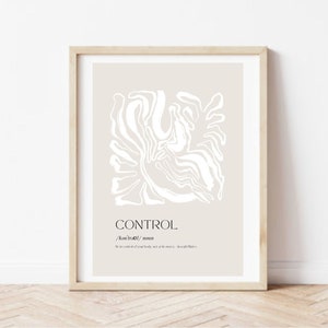 Pilates Studio Poster - &quot;Control Quote&quot; Joseph Pilates - Neutral - Pilates Room Decor