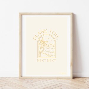 Cartel de Pilates Studio - Plank You.. Siguiente Siguiente - Naranja y Beige - Decoración de la habitación de Pilates
