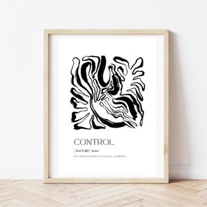 Pilates Studio Poster - &quot;Control Quote&quot; Joseph Pilates - Mono - Pilates Room Decor