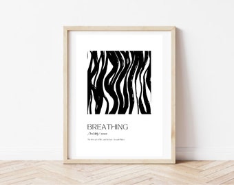 Pilates Studio Poster - « Citation de respiration » Joseph Pilates - Mono - Pilates Room Decor