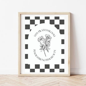 Pilates Studio Poster - Pilates Bloom - Black and White - Pilates Room Decor