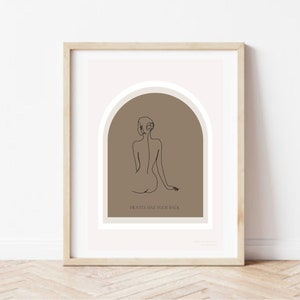 Pilates Studio Poster - Pilates Has Your Back - Beige Neutrals - Pilates Room Decor