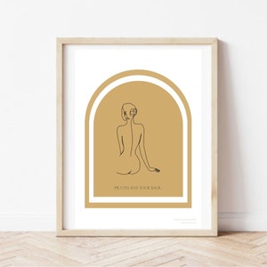 Pilates Studio Poster - Pilates Has Your Back - White and Rust - Pilates Room Decor