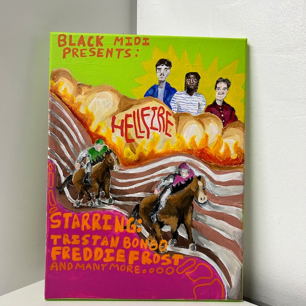 Black Midi Band Hellfire Painting one of a kind sugar tzu