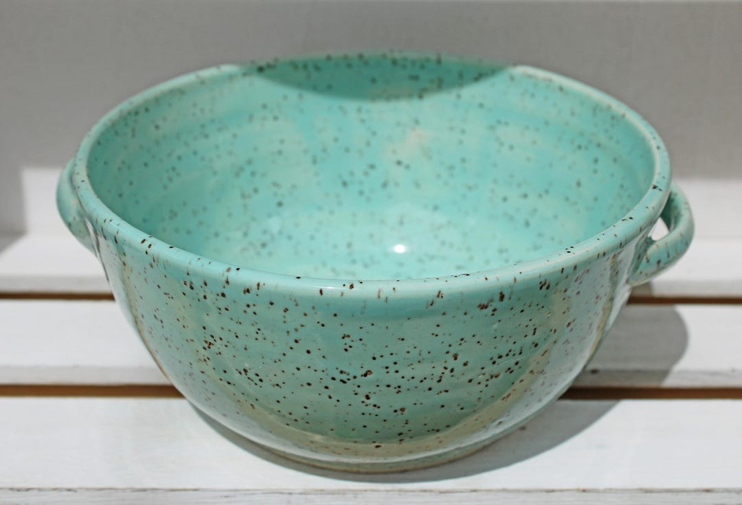 Wheel Thrown Speckled Stoneware Turquoise Glazed Small Serving Bowl - Etsy