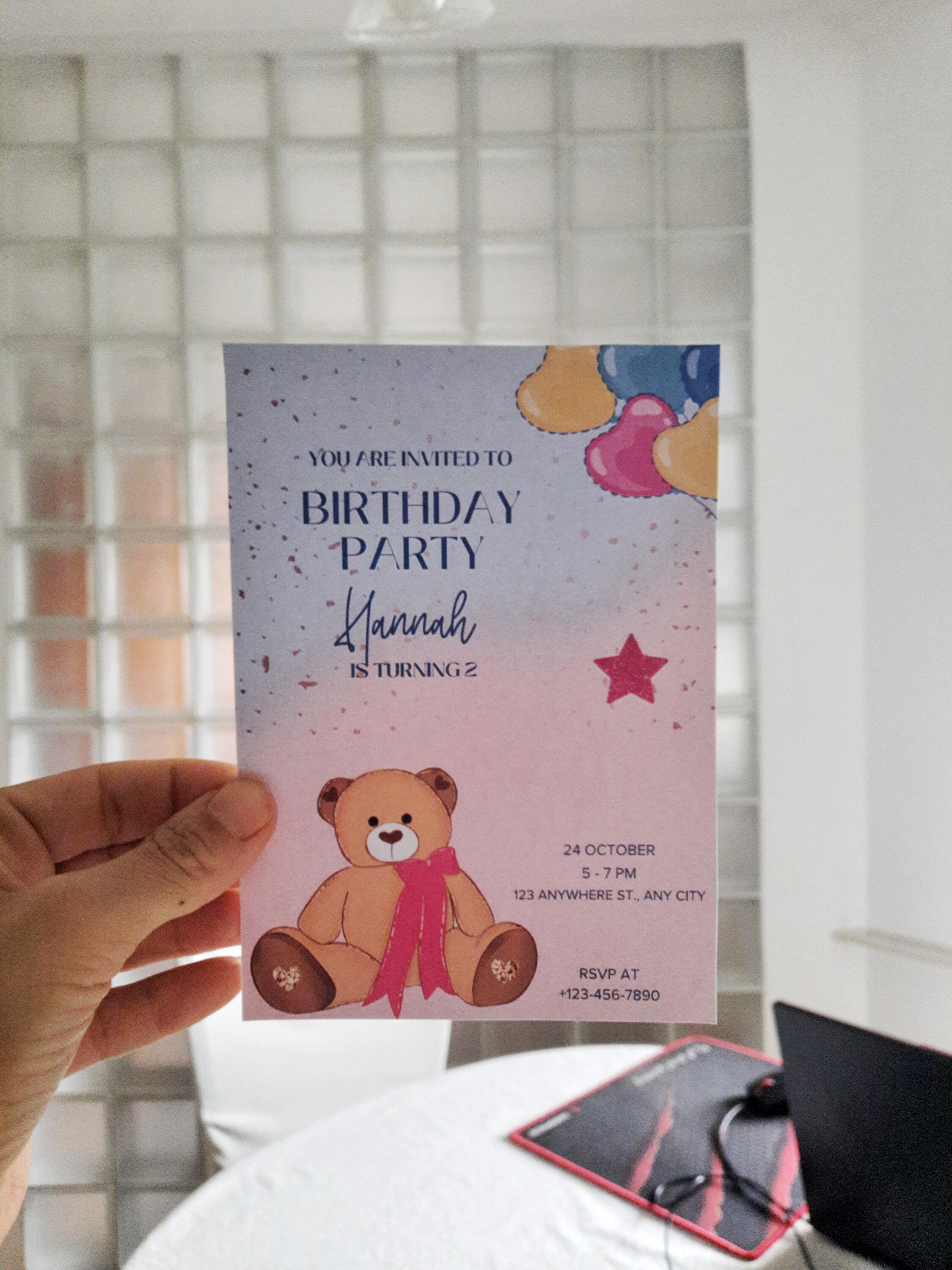 Teddy Bear Birthday Invitation, Bear Invitation for Kid, Printable ...