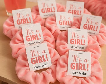 Es ist ein Mädchen-Babyparty-Gastgeschenke, Bevorzugung für Mädchen-Babyparty, Es ist ein Mädchen-Baby-Dusche-Haargummi, Rosa Babyparty-Gastgeschenke, Mädchen-Babyparty