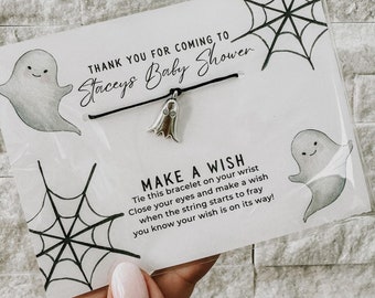 a BOO is due Ghost Baby Shower favor, Baby Shower or Birthday Wish Bracelet Favors