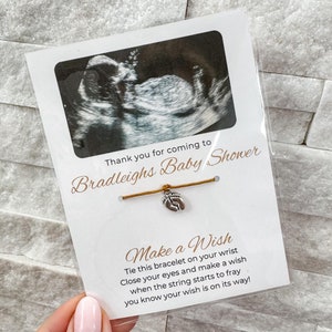 Pulsera de deseos de baby shower con ultrasonido, regalos para invitados a baby shower con ultrasonido, decoración con ultrasonido