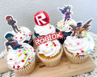 ROBLOX Cupcake Toppers Roblox Verjaardag Decor, Cupcake Toppers voor Roblox Verjaardagsfeestje SET VAN 6 Cupcake Toppers