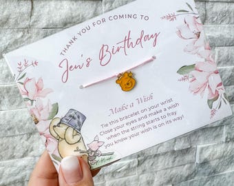 Winnie the Pooh Babyparty Wunscharmband, rosa Mädchen Winnie the Pooh Babypartybevorzugung, Babypartybevorzugungen für klassisches Winnie the Pooh