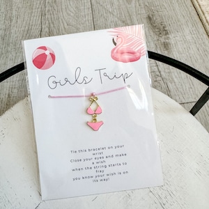 Girls Trip Beach Bikini Wunscharmband für Girls Trip, Girls Trip Einladung, Bachelorette Trip Einladung Gastgeschenk