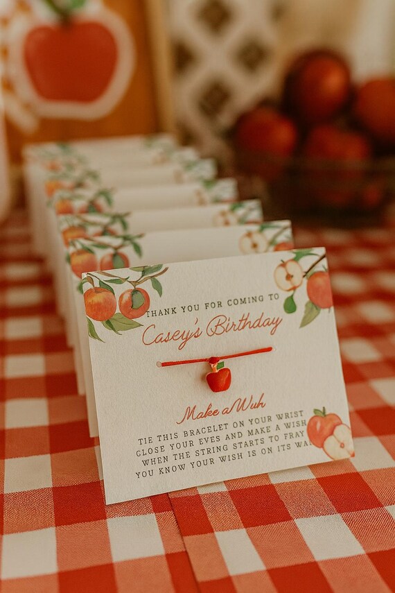 Apple of my Eye Baby Shower or Birthday Wish Bracelet Guest Party Favors