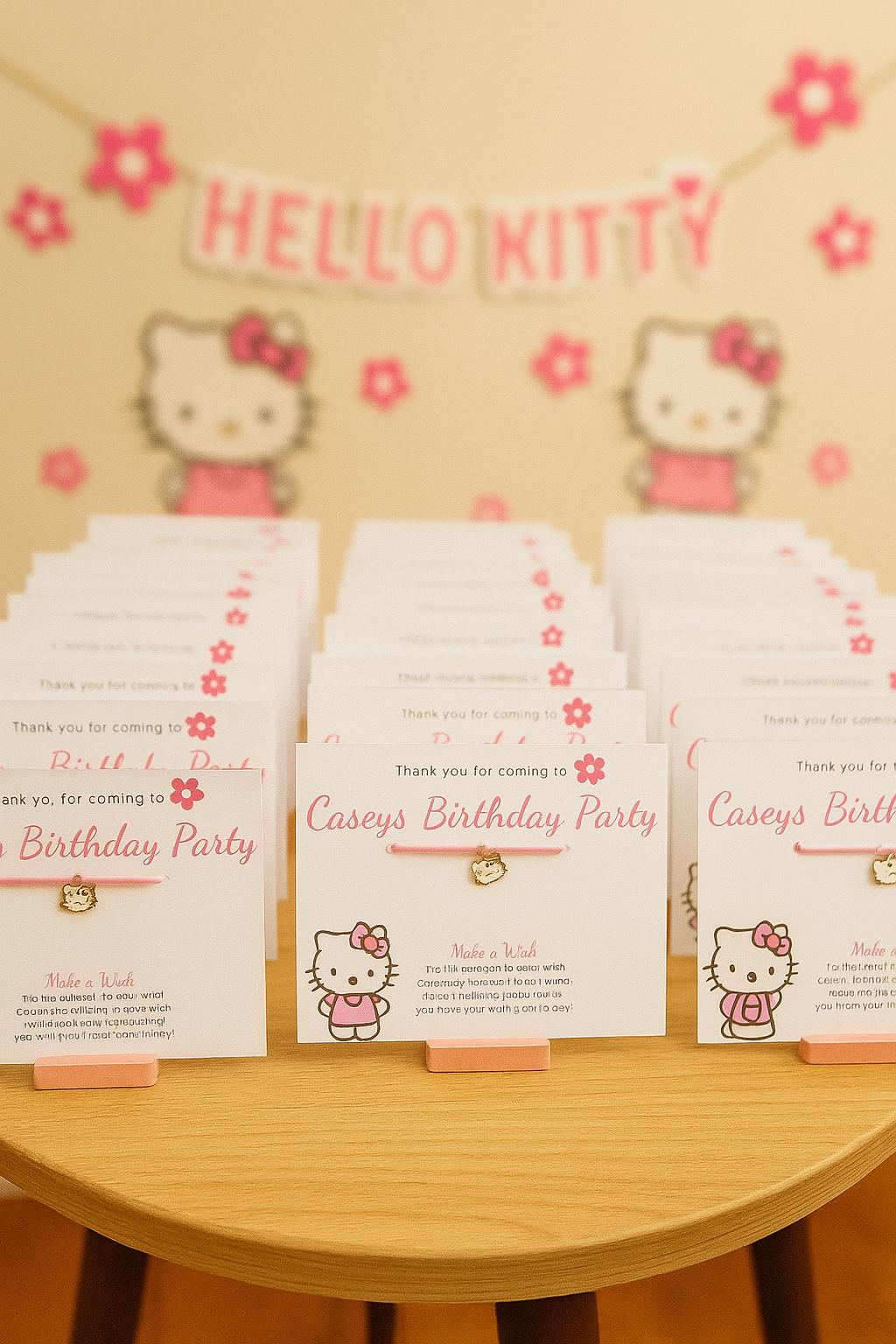 Hello Kitty Birthday Guest Favor Baby Shower Party Favors Wish Bracelet ...