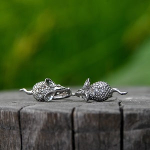 Vintage Sterling Silver Earrings with Cubic Zirconia Gems